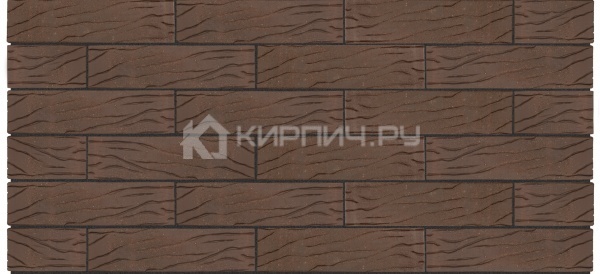 Кирпич облицовочный Premium Brown furrow одинарный рустик с песком М-175 Керма