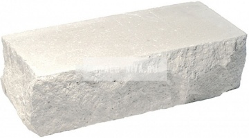 Кирпич гиперпрессованный брусок М-250 белый рустированный угол