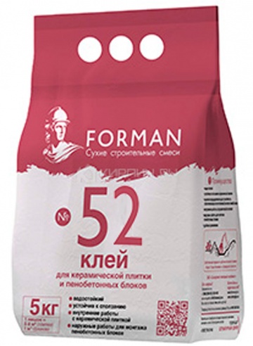 Клей для керамогранита FORMAN 52 СГК, 5 кг
