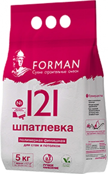 Шпатлевка полимерная финишная Forman 121 белая, 5 кг