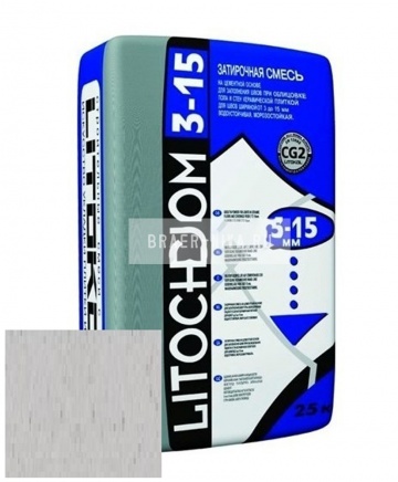 Затирка цементная Litokol Litochrom 3-15 C.30 жемчужно-серая 25 кг