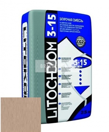 Затирка цементная Litokol Litochrom 3-15 C.80 коричневая/карамель 25 кг